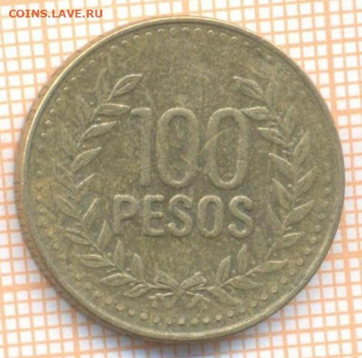 Колумбия 100 песо 2011 г., до  25.11.2020 г. 22.00 по Москве - Колумбия 100 песо 2011 2380