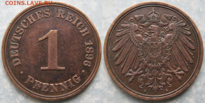 23a.Ходячка Германии 1896-1924г. - 23.46. -Германия 1 пфенниг 1896 А   180-к50-10144