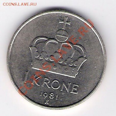 НОРВЕГИЯ 1 крона 1981, до 30.09.11 22-00мск. - сканирование0087
