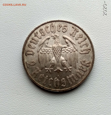 ГЕРМАНИЯ,2 рейхсмарки 1933г(двор А,Мартин Лютер)до26.11.2020 - IMG_20201121_101524_HDR