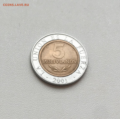 биметалл Боливия 5 боливиано 2001 - IMG_8474.JPG