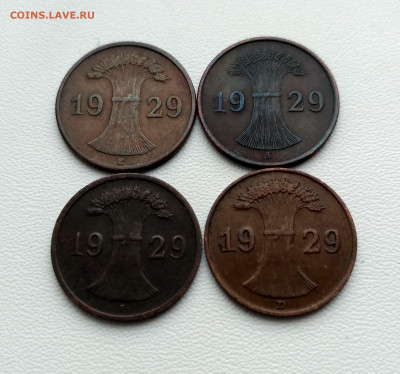 ГЕРМАНИЯ,1 рейхспфенниг 1929г(A,D,F,E)до 26.11.2020г - IMG_20201121_102358_HDR