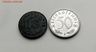 ГЕРМАНИЯ,10+50 рейхспфеннигов 1943г(цинк+алюм)до26.11.2020 - IMG_20201121_101905_HDR
