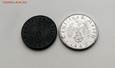 ГЕРМАНИЯ,10+50 рейхспфеннигов 1943г(цинк+алюм)до26.11.2020 - IMG_20201121_101925_HDR