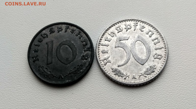 ГЕРМАНИЯ,10+50 рейхспфеннигов 1940г(цинк+алюм)до26.11.2020 - IMG_20201121_101951_HDR