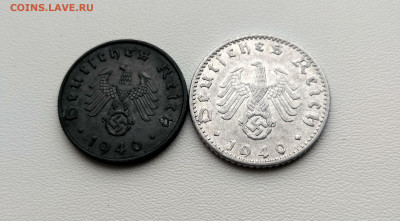 ГЕРМАНИЯ,10+50 рейхспфеннигов 1940г(цинк+алюм)до26.11.2020 - IMG_20201121_102010_HDR
