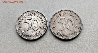 ГЕРМАНИЯ,50пф 1940+50 рейхспфеннигов 1935г(алюм)до26.11.2020 - IMG_20201121_102037_HDR