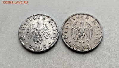 ГЕРМАНИЯ,50пф 1940+50 рейхспфеннигов 1935г(алюм)до26.11.2020 - IMG_20201121_102058_HDR