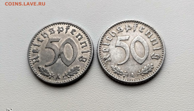 ГЕРМАНИЯ,50пф 1943+50 рейхспфеннигов 1935г(алюм)до26.11.2020 - IMG_20201121_102122_HDR