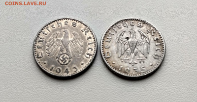 ГЕРМАНИЯ,50пф 1943+50 рейхспфеннигов 1935г(алюм)до26.11.2020 - IMG_20201121_102141_HDR