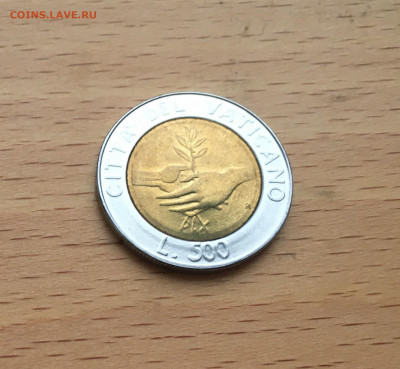 биметалл Ватикан 500 лир 1984 Год Мира - IMG_8567.JPG