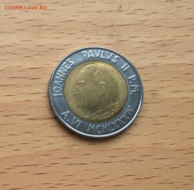 биметалл Ватикан 500 лир 1984 Год Мира - IMG_8571.JPG