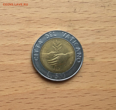 биметалл Ватикан 500 лир 1984 Год Мира - IMG_8564.JPG