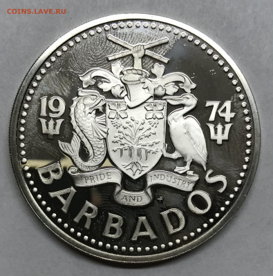 Барбадос 10 долларов 1974 Пруф до 21.30. МСК 26.11 - IMG_2484