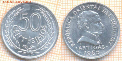 Уругвай 50 сентесимо 1965 г., до 30.11.2020 г. 22.00 по Моск - Уругвай 50 сентесимо 1965 2411
