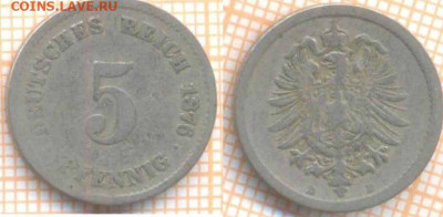 Германия 5 пф 1976 D г., до 30.11.2020 г. 22.00 по Москве - Германия 5 пф 1876 2415
