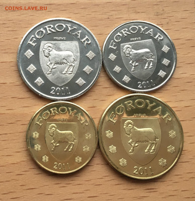 набор Фарерские острова 2 5 10 20 крон 2011 4 шт. фауна - IMG_8336.JPG
