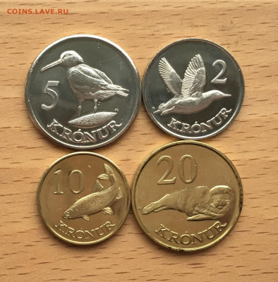 набор Фарерские острова 2 5 10 20 крон 2011 4 шт. фауна - IMG_8327.JPG