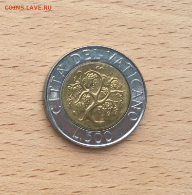 биметалл Ватикан 500 лир 1989 виноградная лоза - bimetall_vatikan_500_lir_1989_unc_vinogradnaja_loza (2)