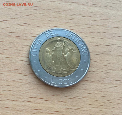 биметалл Ватикан 500 лир 1990 Иисус Христос и пастыри - bimetall_vatikan_500_lir_1990_unc_iisus_khristos_i_pastyri