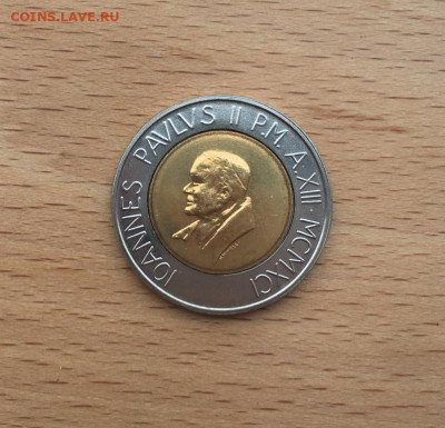 биметалл Ватикан 500 лир 1991 Миссия Спасителя - bimetall_vatikan_500_lir_1991_unc_missija_spasitelja (1)