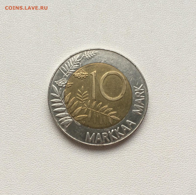 Биметалл Финляндия 10 марок 1993 Тетерев Глухарь птица фауна - IMG_8711.JPG