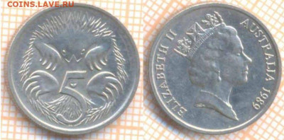 Австралия 5 центов 1989 г., до 01.12.2020 г. 22.00 по Москве - Австралия 5 центов 1989 1504