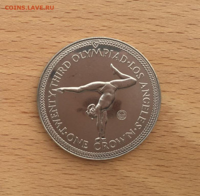 Крона Шайба Остров Мэн 1 крона 1984 Спортивная гимнастика - krona_shajba_ostrov_men_1_krona_1984_olimpijskie_igry_los_andzheles_sportivnaja_gimnastika_olimpiada (2)