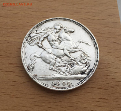 Великобритания 1 крона 1900 Королева Виктория Серебро - velikobritanija_1_krona_1900_koroleva_viktorija_serebro_krona_shajba (2)