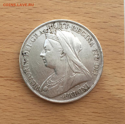 Великобритания 1 крона 1900 Королева Виктория Серебро - velikobritanija_1_krona_1900_koroleva_viktorija_serebro_krona_shajba (1)