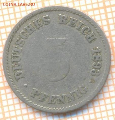 Германия 5 пф 1893 J г., до 02.12.2020 г. 22.00 по Москве - Германия 5 пф 1893 2446