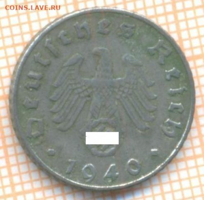 Германия 5 пф 1940 В г., до 02.12.2020 г. 22.00 по Москве - Германия 5 пф 1940 2449азакр