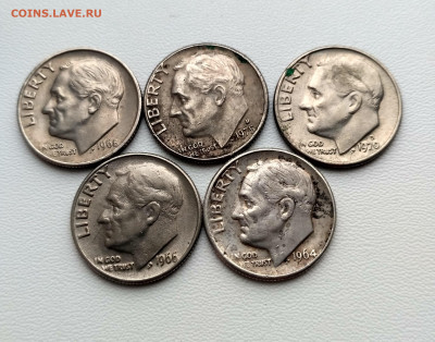 США,1 дайм 1968,1975D,1970D,1966,1964 до 26.11.2020г - IMG_20201121_101702_HDR
