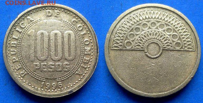 Колумбия - 1000 песо 1996 года до 2.12 - Колумбия 1000 песо, 1996
