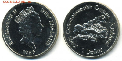 Крона Шайба Новая Зеландия 1$ доллар 1989 Плавание - krona_shajba_novaja_zelandija_1_dollar_1989_plavanie_igry_stran_sodruzhstva
