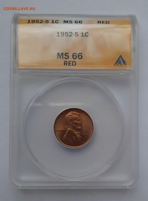 1 цент США 1952 г. Слаб ANACS - 20201127_151200