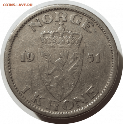 1 крона 1951 г. НОРВЕГИЯ до 28.11.20 в 22:00 МСК - Rounded_20201127_171338
