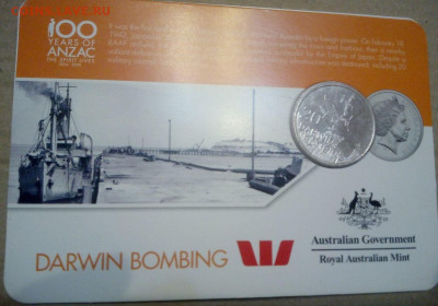 КПД АВСТРАЛИЯ 20 ЦЕНТОВ.  DARWIN BOMBIHG. до 29.11 - анз14