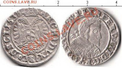 3 крейцера 1638 год - Австрия Фердинанд III 3 крейцера 1638 18-19мм