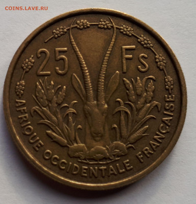 Французская Западная Африка 25 франков 1956 г. - 1