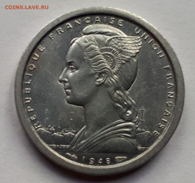 Французская Экваториальная Африка 1 франк 1948 г. - 9