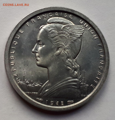 Французская Экваториальная Африка 2 франка 1948 г. Сохран! - 9