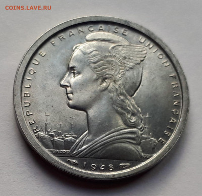 Французская Экваториальная Африка 2 франка 1948 г. Сохран! - 8