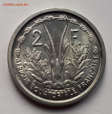 Французская Экваториальная Африка 2 франка 1948 г. Сохран! - 3
