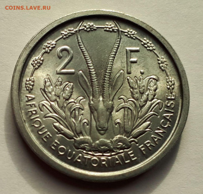 Французская Экваториальная Африка 2 франка 1948 г. Сохран! - 2