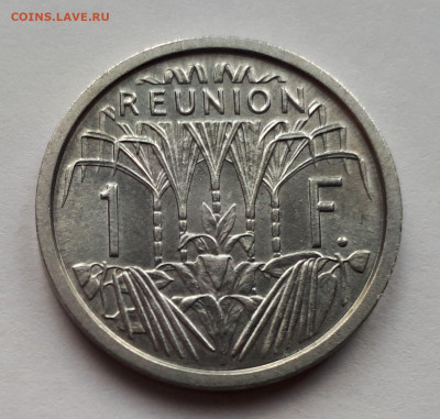 Реюньон Французский 1 франк 1964. Сохран! UNC - 4