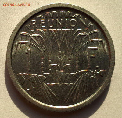 Реюньон Французский 1 франк 1964. Сохран! UNC - 1