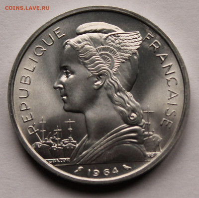 Коморские острова 5 франков 1964 г.Тираж - 1 000 000. Сохран - 3.