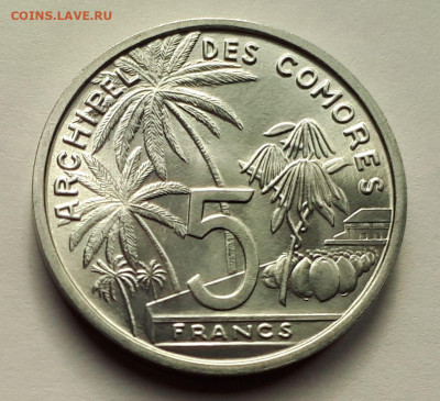 Коморские острова 5 франков 1964 г.Тираж - 1 000 000. Сохран - 2