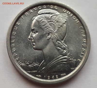 Сен Пьер и Микелон 2 франка 1948. Тираж - 300 000. Сохран. - 9
